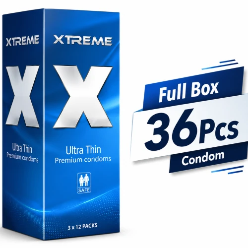 Xtreme Ultra Thin Premium Condom Full Box 36pcs | Ultra Thin Latex Condom | Natural Lily Essence | Lubricated Condom