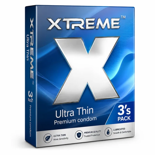 Xtreme Ultra Thin Premium Condom 3pcs Pack | Ultra Thin Natural Latex Condom | Lily Essence | Lubricated