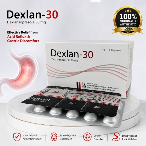 Dexlan 30 Capsule 30mg | Dexlansoprazole | Original Ibn Sina | GERD, Acid Reflux & Heartburn Medicine | PPI Capsule