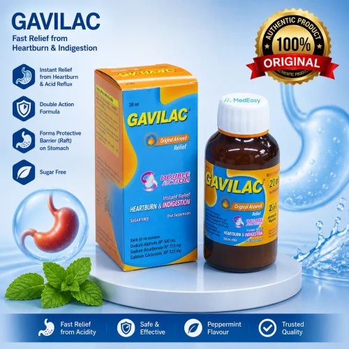 Gavilac 200ml Oral Suspension | Sodium Alginate + Sodium Bicarbonate + Calcium Carbonate | Original ACI Limited | Acidity, Heartburn, Gastric & Acid Reflux Relief