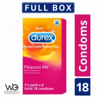 Durex Pleasure Me Condom 18pcs Full Box | Ribbed & Dotted Extra Stimulation | Lubricated Natural Latex Condom