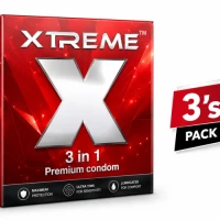 Xtreme 3 in 1 Premium Condom 3pcs Pack | Dotted, Ribbed & Contoured Textured Condom | Peach Essence
